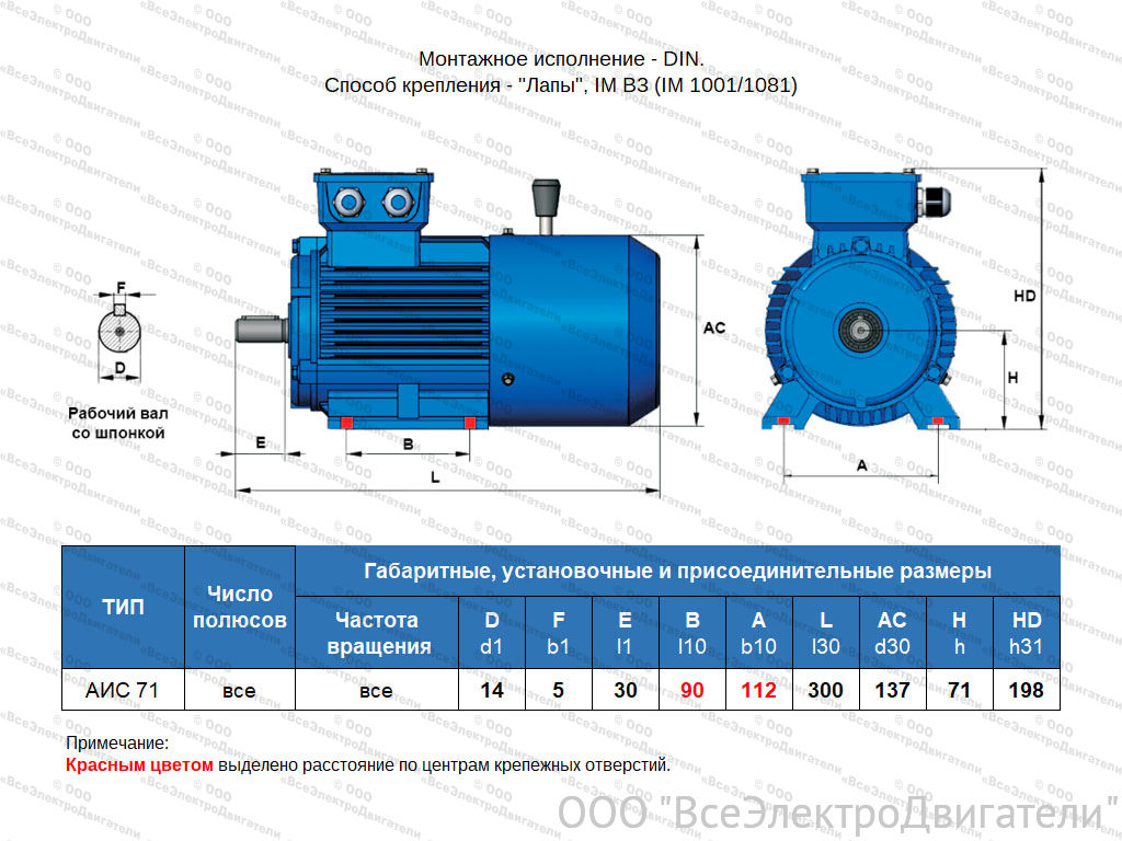 Электродвигатель с тормозом АИР 100 L2 Е2, IM3081 (5,5 кВт 3000 об/мин)1983016